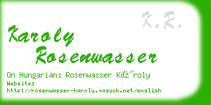 karoly rosenwasser business card
